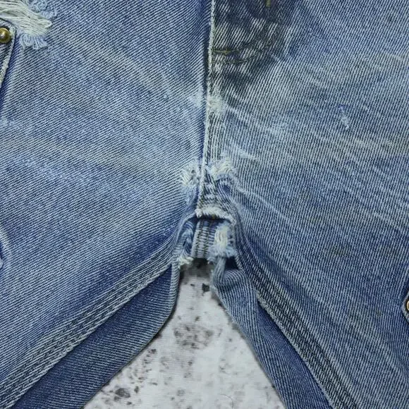 Vintage Carhartt B07 DNM Faded Blue Jeans Denim Double Knee Pants 32x30 - Picture 11 of 12